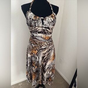 Mary L Couture Halter Dress Animal Print High-lo Size 6